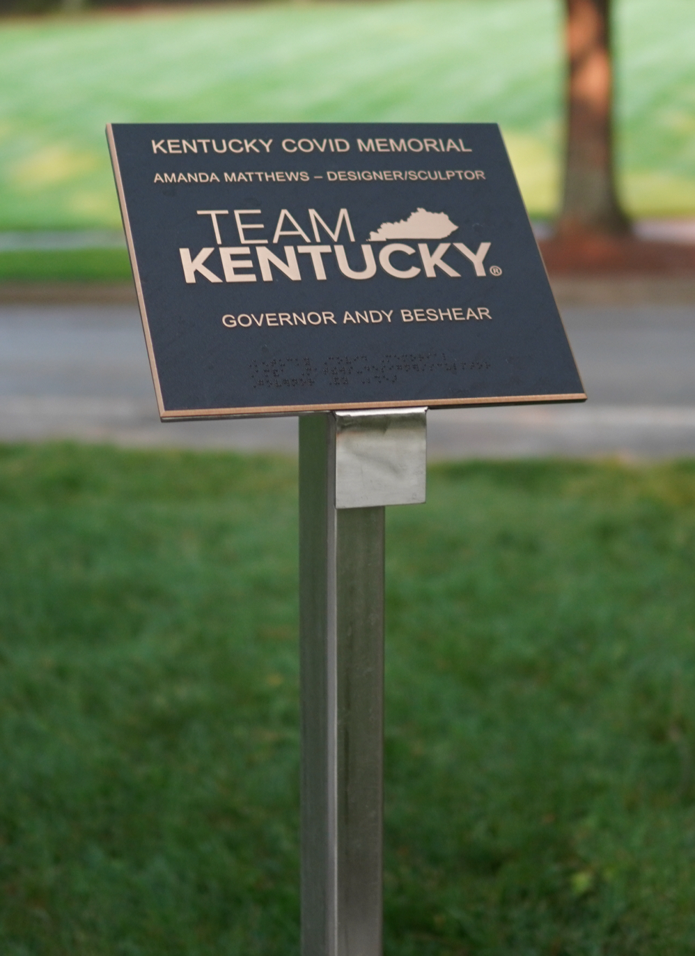 sign at the begining of COVID memorial